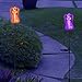 Solar Powered Frosty Fairy Angel Lights Color Changing Stakes for Christmas Thanksgiving Garden Decoration Outdoor Lawn Yard Figurine Cemetery Memorial Grave Patio Backyard Decor (2 Pack)