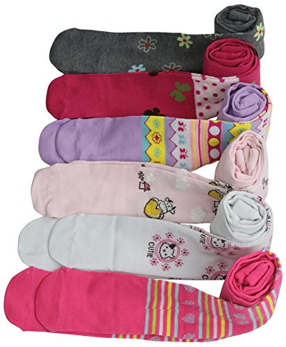 ToBeInStyle Girl's Pack of 6 Fun To Be Me Winter Tights - Medium