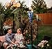 OETUIOW Tiki Brand 64-inch Swirl Metal Tiki Torch with Blue Bubble Glass Head