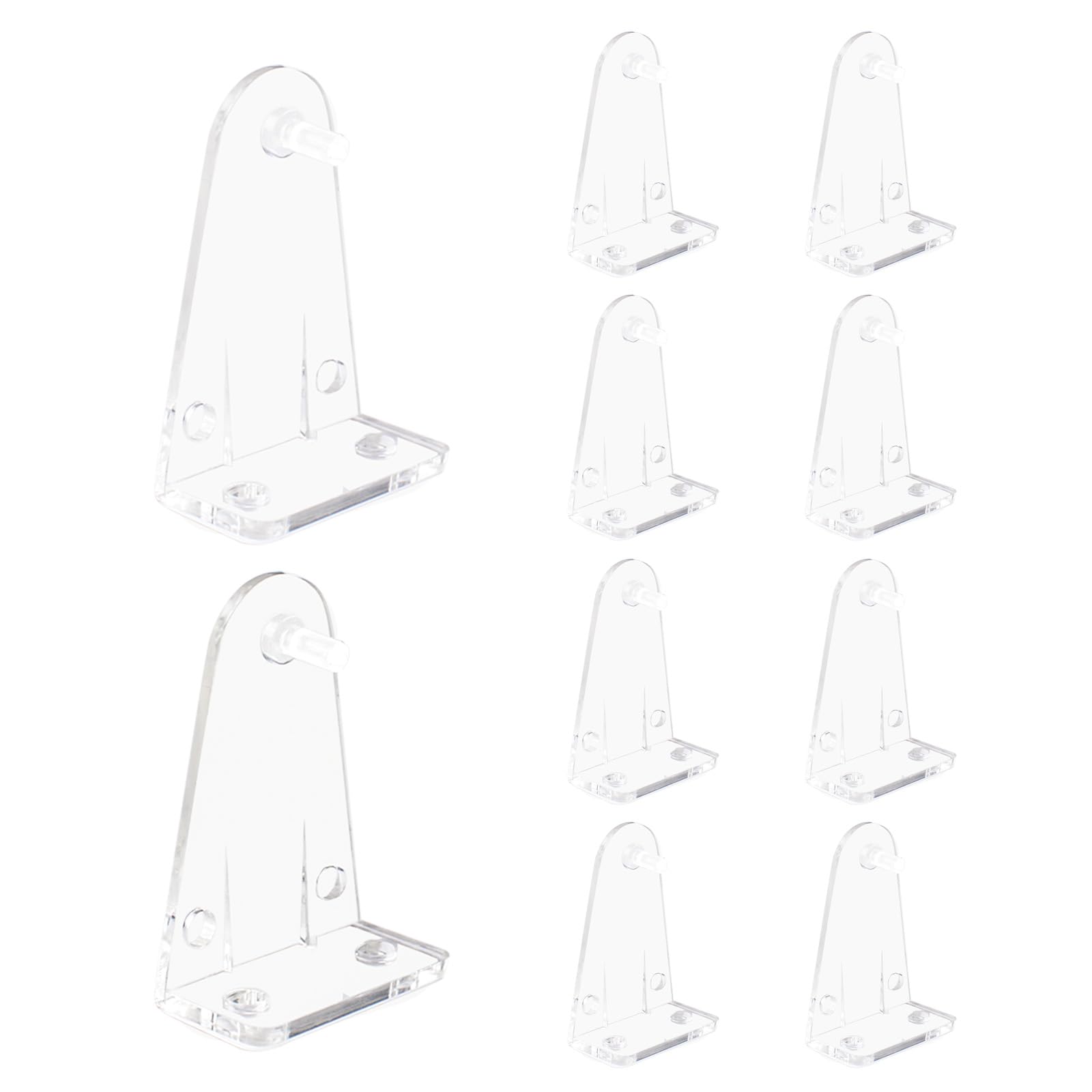 Morobor Plastic Hold Down Bracket, 10pcs Clear Plastic Blinds Bottom Rail Holder Clips Replacements for Horizontal Blinds and Windows Shades