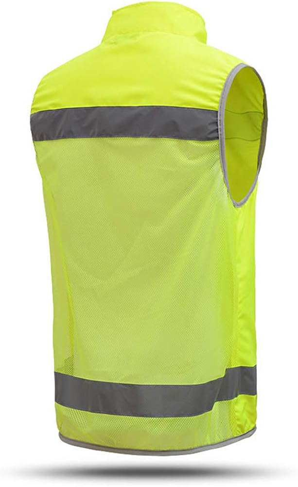 HSNMEY Safety Vest Fluorescent Yellow Reflective Gear High Visibility ...