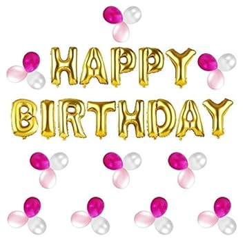 Trishra Balloons Birthday Party Decorations Set Red Gold Light
