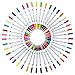 ParKoo Art Markers 60 Colors Dual Tip Brush Pens Fineliner Highlighters for Adult Coloring Books Writing Planning Drawing Sketching Calligraphy
