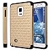 Style4U Galaxy Note Edge Case, Galaxy Note Edge Studded Rhinestone Crystal Bling Hybrid Armor Case Cover for Samsung Galaxy Note Edge/Note 4 Edge with 1 Stylus [Gold/Black]