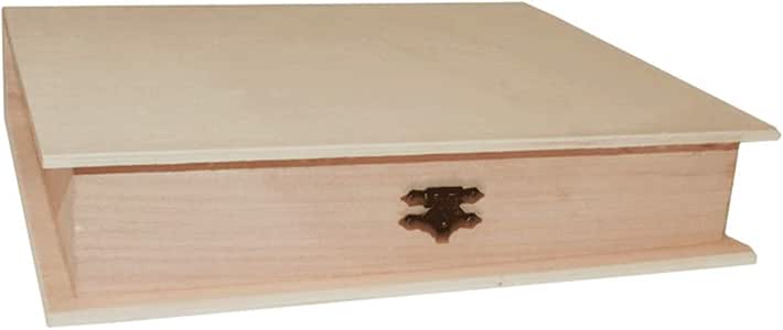 Re-Star Caja de Madera con Forma de Libro 4.6 x 24.7 x 18.6 cm: Amazon.es: Hogar