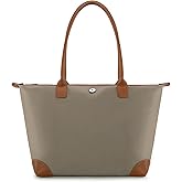 Milan Chiva Nylon Tote Bag for Women Large Shoulder Bag with Zipper Lightweight Foldable Work Tote