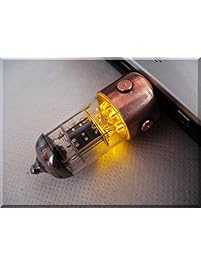 Handmade 64GB ORANGE Pentode Radio Tube USB Flash Drive with wood Stand. Steampunk/Industrial Style ####### (Tags: Stick Thumb Pen Key Drive Storage Memory Disk. Metal Handwork Handcraft Exclusive Unique Best Cool Great Retro Vintage Gadget Device. Idea for Christmas New Year Birthday Present Gift. For Geek Man Him Dad Boy Teen. For Computer Tablet PC Notebook Laptop Mac)