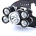 Headlamp,ZIYUO 35000LM Super Bright LED Headlamp,5 CREE XM-L T6 LED,with 18650 Rechargeable Batteries, Car Charger and USB Cable