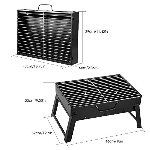 EVOLAND BBQ Charcoal Grill, Folding Portable Lightweight Small Barbecue Grill Tools for Outdoor Grilling Cooking Camping Hiking Picnics Tailgating Backpacking Party - Thumbnail 3
