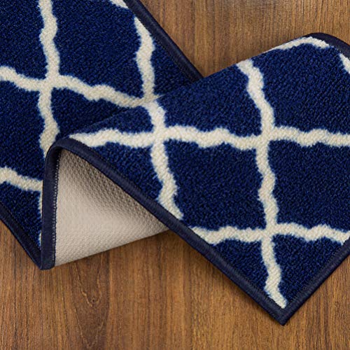 Machine Washable Moroccan Trellis Design NonSlip Rubberback 8.5" x 26" Traditional Indoor Stair