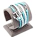 2015 New Fashion Vintage Love Nautical Anchor Silver Infinity Bracelet White Leather SkyBlue Rope