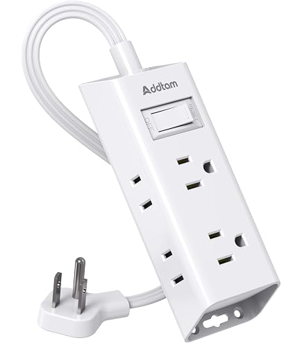 Topzone 1-Foot Power Strip - 6 Outlet Wall Mount Surge Protector With Right Angle Plug & Built-in Circuit Breaker - View #14