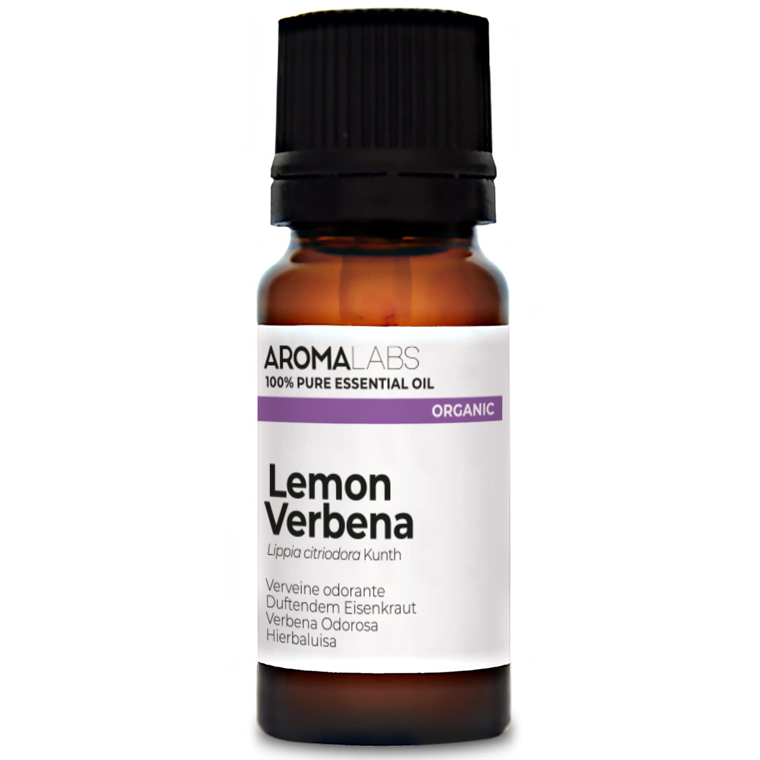 BIO - Lemon Verbena Essential Oil - 10mL - 100% Pure, Natural, Chemotyped and AB Certified - AROMA LABS (French Brand)