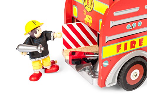 Le Toy Van Cars & Construction Collection Wooden Fire Engine Set Premium Wooden Toys for Kids Ages 3 Years & Up - Thumbnail 5