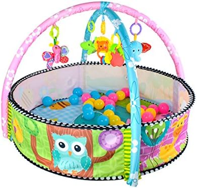 Playpen Interactive Educational Round Playmat with Balls Owl 5639