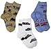 Jefferies Socks Little Boys' Transportation Triple Treat Socks 3 Pair Pack, Burlap, 12-24 Months