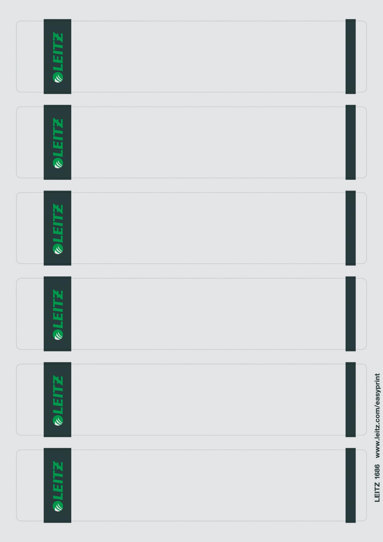 Leitz PC Printable Self Adhesive Spine Labels for Standard 50 mm Lever Arch Files, Narrow and Short, 39 x 192 mm, Paper, 16862085 - Grey, Pack of 150