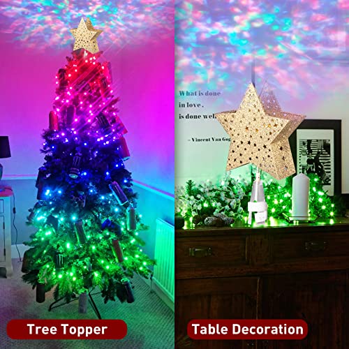 EAMBRITE Christmas Tree Topper, Star Tree Topper with Rotating Colorful