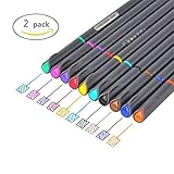Fineliner Color Pen Set,0.38mm Colored Fine Line Point,Assorted Colors,10-Count (2pack)