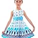 Weixinbuy Kids Girls Chiffon Sleeveless Bow Belt Peacock Party Dress Blue 6-7Y