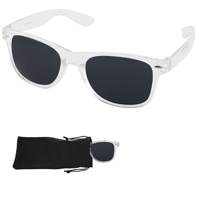 transparent frame wayfarer sunglasses