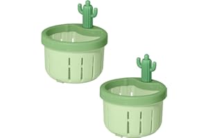 KOIERNR 2024 New Cactus Sink Strainer, Cactus Kitchen Sink Drain Strainer, Automatic Dumping Sink Filter with Handle (Green 2pcs)