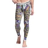 ZIHAN Men's Printing Slim Fit Leggings Tight Pants