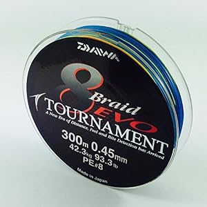 Daiwa Tournament 8 Braid Evo 300m Multicolore – Ligne De Pêche Tressée