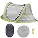 Baby Travel Bed, Portable Baby Beach Tent UPF 50+ Sun Shelter, Baby Travel Tent Pop Up Mosquito Net and 2 Pegs, Ultralight Weight （Style 1)