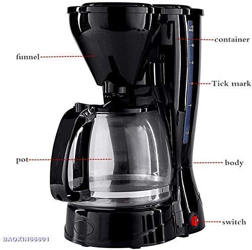 YAeele Kaffeemaschine, Kaffee-Maschine Automatische amerikanische Drip Kaffeemaschine Home Office Tee Maschine Tee… – Bild 3