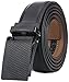 Marino Men’s Genuine Leather Ratchet Dress Belt with Linxx Buckle, Enclosed in an Elegant Gift Box - Black Buckle with Black Imprinted Leather - Custom: Up to 44