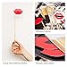 PartyGraphix DIY Happy Birthday Props for Photo Booth Stand - Suitable for His or Hers Party Celebration (34 Count, Silver Kit)