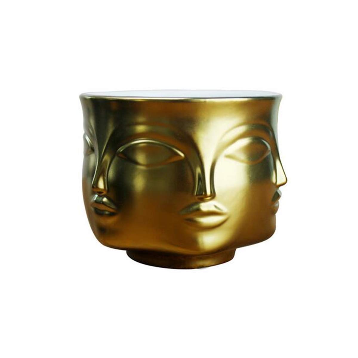 Modern Ceramic Flower Pot Vase Dora Maar Musa Jonathan Adler Decoration Head Figure Design - Gold