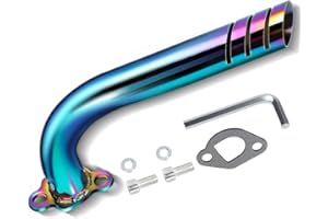 FVRITO Colorful Upgrade Header Exhaust Pipe Kit for Non Hemi Predator 212cc 196cc 6.5HP GX160 GX200 Coleman CT200u BT200X CT200u-ex KT196 Baja Warrior MB200 Clone Go Kart Mini Bike Performance Parts