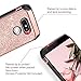BENTOBEN Case for LG G5, Shockproof Anti-Scratch Glitter Bling Luxury Dual Layer Girl Women Hybrid Hard PC Laminated Glitter Sparkly Shiny Faux Leather Protective Case for LG G5 (2016), Rose Gold