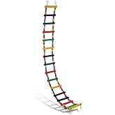 DS. DISTINCTIVE STYLE Bird Ladder Toys Coloured Flexible Parrot Swing Bridge Wooden Cockatiel Cage Hanging Climbing Ladder (39 in (16 Steps))