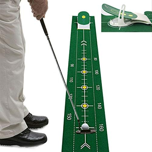 WHuiHui Indoor & Outdoor Golf Putting Mats,Golf Portable Practice Putting Mat Golfing Practice Putter Mat Golf Hitting Chipping Mat(4 Holes)