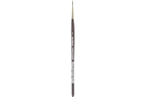 DA VINCI BRUSHES da Vinci Watercolor Series 1526Y Paint Brush, Round Harbin Kolinsky Red Sable with Black Handle, Size 1 (1526Y-01)