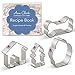 Ann Clark Cookie Cutters 4-Piece Dog Themed Cookie Cutter Set with Recipe Booklet, Dog Bone, Paw Print, Fire Hydrant, and Dog House