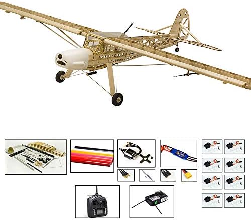 DW Hobby 63" Balsa Wood Airplane Fi156 Storch 1.6M Electric Wooden Model Aircraft KIT Need to Build; Remote Control Airplane KIT for Adults (S2104B-R2)