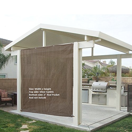 Alion Home Rod Pocket Sun Shade Panel with Aluminum Eyelets for Patio, Awning, Window Cover, Ins ...