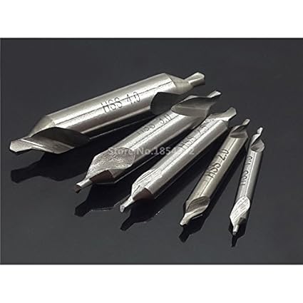 Generic 2mm : 5pcs Set HSS Combined Center Drills Countersinks 60 Degree Angle Bit Tool 1.5,2.0,2.5,3,4mm A Type Without Protective Cone Tools