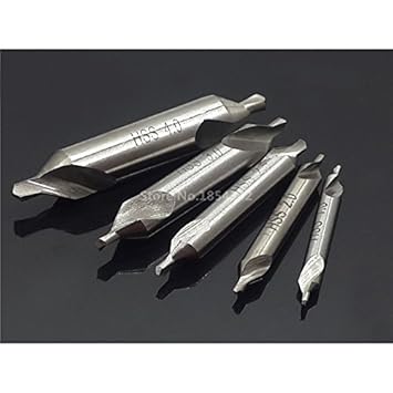 Generic 4mm : 5pcs Set HSS Combined Center Drills Countersinks 60 Degree Angle Bit Tool 1.5,2.0,2.5,3,4mm A Type Without Protective Cone Tools