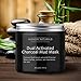 Alchemy 100% Natural Premium Spa Quality Dual Activated Age Defying Charcoal Mud Mask Facial Treatment Cleanser Minimizer for, Acne, Blackheads, Scars, Cellulite – 8.8oz