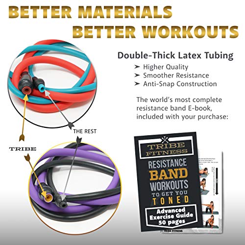 TRIBE Resistance Bands Set with Loop Bands I Exercise Bands for Men