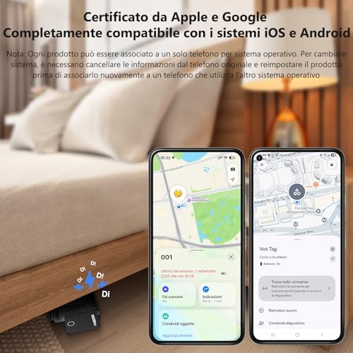 VOCOlinc Air Card Tag Compatible with Android Google Functions Find or iOS Apple Where is App, Rechargeable Wallet Tracker Card Bluetooth Locator for Wallet/Luggage/Backpack Bag, 1 Piece