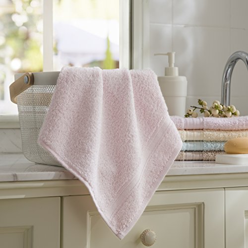 LOVO Egyptian Cotton Towel Set 3 Pieces Bath Hand Face Washcloth Luxury Microfiber Premium Soft Towel, Pale Pink - Thumbnail 2