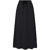 IDEALSANXUN Women's Autumn Winter Fleece Lined Drawstring Elastic Waist A-Line Soft Skirt