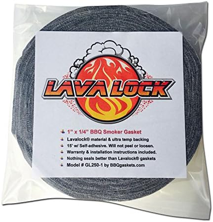 Grey Lavalock Gasket High Temp BBQ Smoker Grill Self Stick 1" x 1/4" x 15'