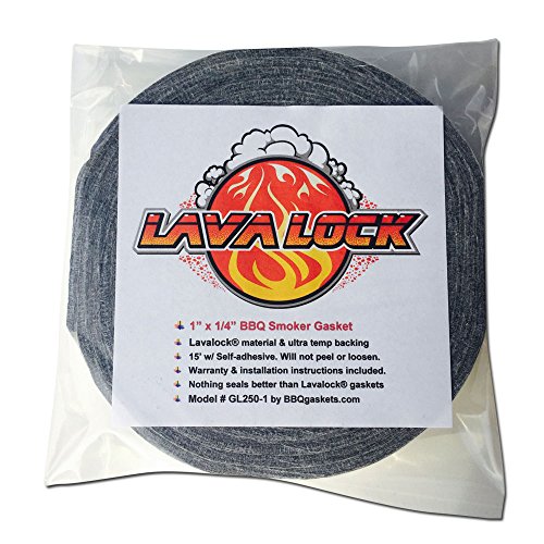 Grey Lavalock Gasket High Temp BBQ Smoker Grill Self Stick 1" x 1/4" x 15'